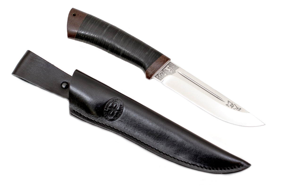A&R, Swift, Camping, Hunting Fixed Blade Knife, 110X18M-SHD Stainless, Leather