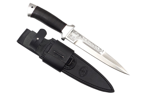 A&R, Rys, Hunting, Fixed, 95x18, Leather Handle – Russian Blades A&R, Rys, Hunting, Fixed, 95x18, Leather Handle – Russian Blades