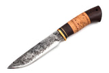 Medved, Karma, Hunting and Camping knife, Fixed, Carbon 9XC blade, Birch Bark Combo handle
