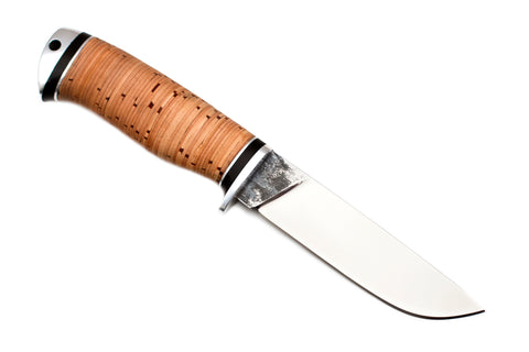 Medved, Hana, Mid size Hunting, Fixed, Stainless 95X18 Blade, Birch Bark Handle