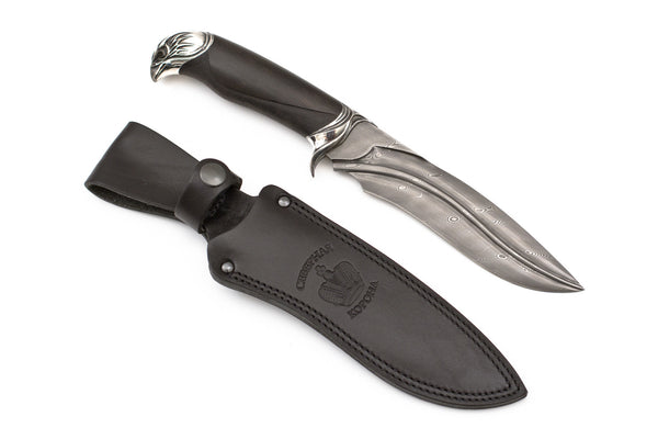 Nord Crown, Sokol, Custom, Fixed, Damascus, Ebony – Russian Blades