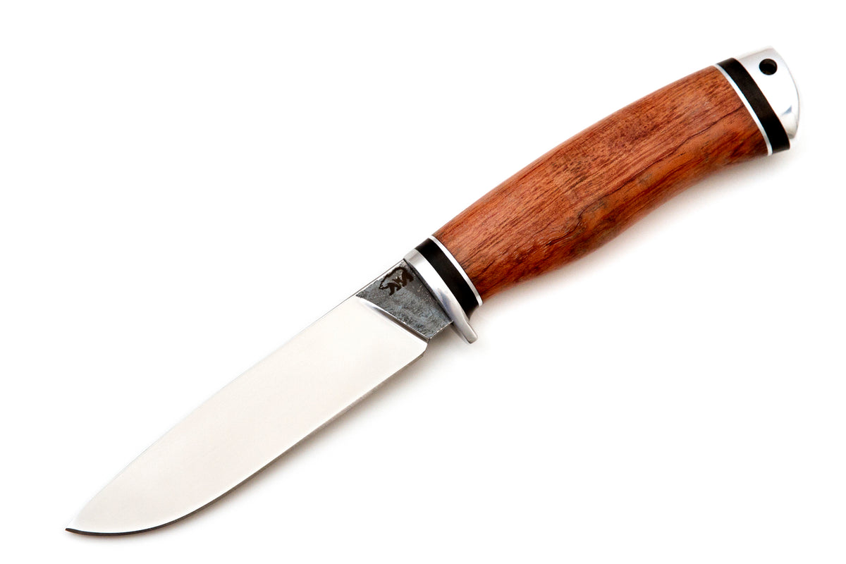 Medved, Pastukh, Hunting and Camping Knife, Fixed, 95x18 Stainless Blade, Bubinga and Duralumin