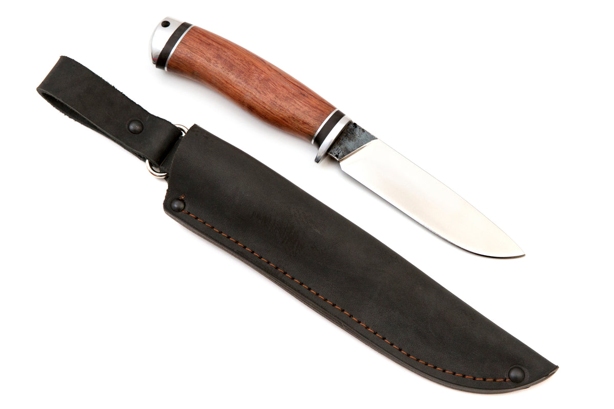 Medved, Pastukh, Hunting and Camping Knife, Fixed, 95x18 Stainless Blade, Bubinga and Duralumin