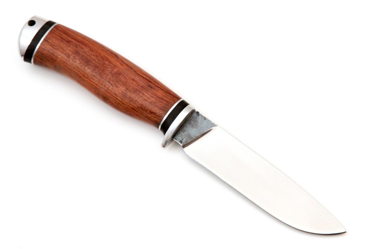 Medved, Pastukh, Hunting and Camping Knife, Fixed, 95x18 Stainless Blade, Bubinga and Duralumin