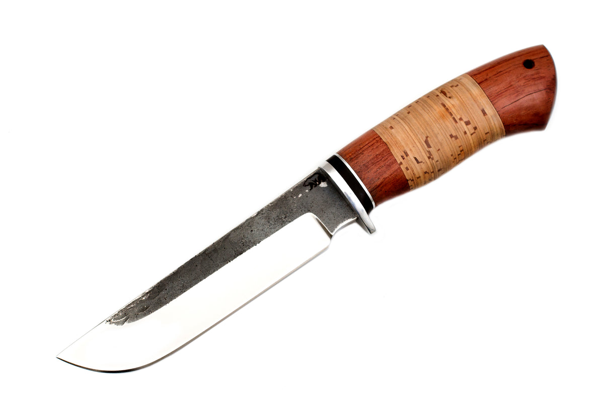 Medved, Legioner, Hunting, Fixed, 95X18 Stainless, Birch Bark and Bubinga hardwood