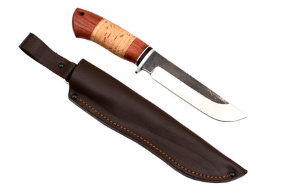 Medved, Legioner, Hunting, Fixed, 95X18 Stainless, Birch Bark and Bubinga hardwood
