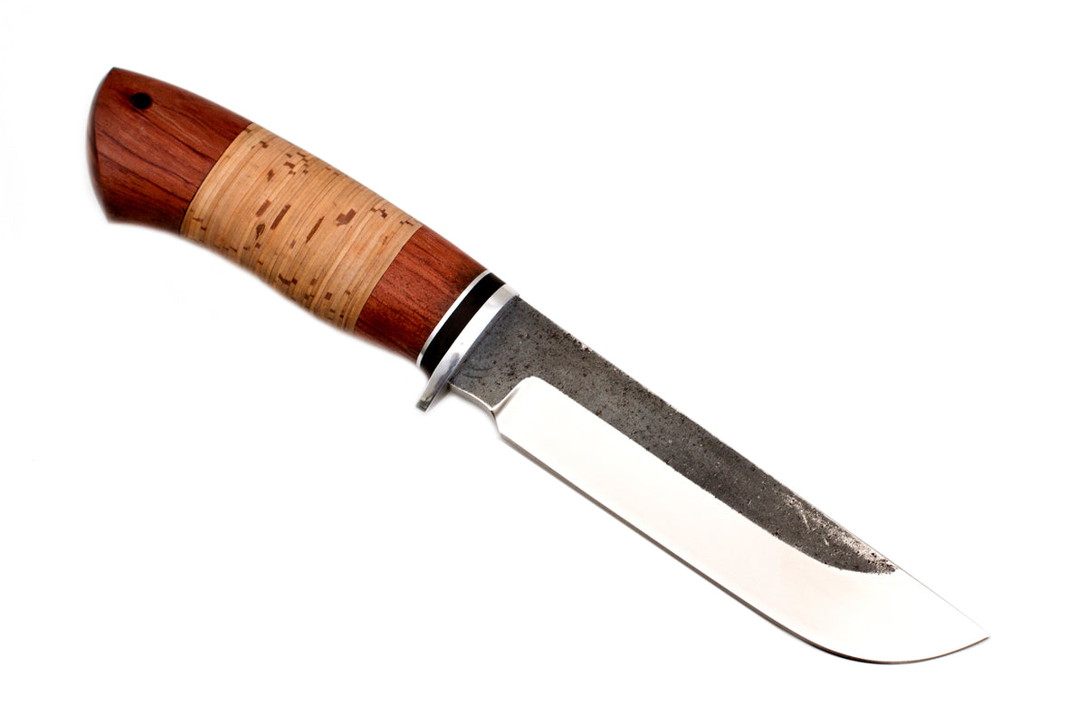 Medved, Legioner, Hunting, Fixed, 95X18 Stainless, Birch Bark and Bubinga hardwood