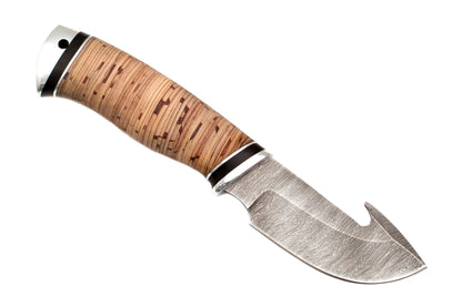 Medved, Solo Skinner, Hunting, Skinner, Fixed, Damascus, Birch Bark