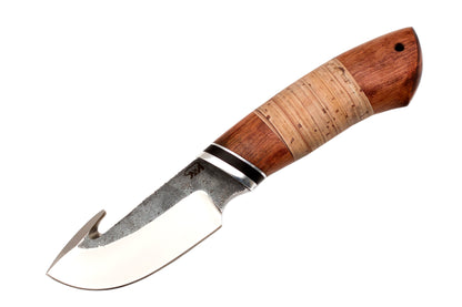 Medved, Solo Skinner, Hunting, Skinner, Fixed, Stainless Handforged, Birch Bark and bubinga