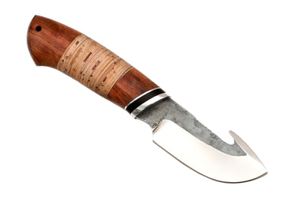 Medved, Solo Skinner, Hunting, Skinner, Fixed, Stainless Handforged, Birch Bark and bubinga
