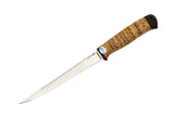 A&R, Beluga, Fishing, Fixed, 95X18 Stainless, Birch Bark