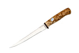 A&R, Beluga, Fishing, Fixed, 95X18 Stainless, Karelian Birch