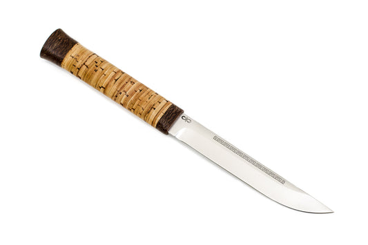 A&R, Buryat Small, Hunting, Fixed, 100X13M Stainless, Birch Bark