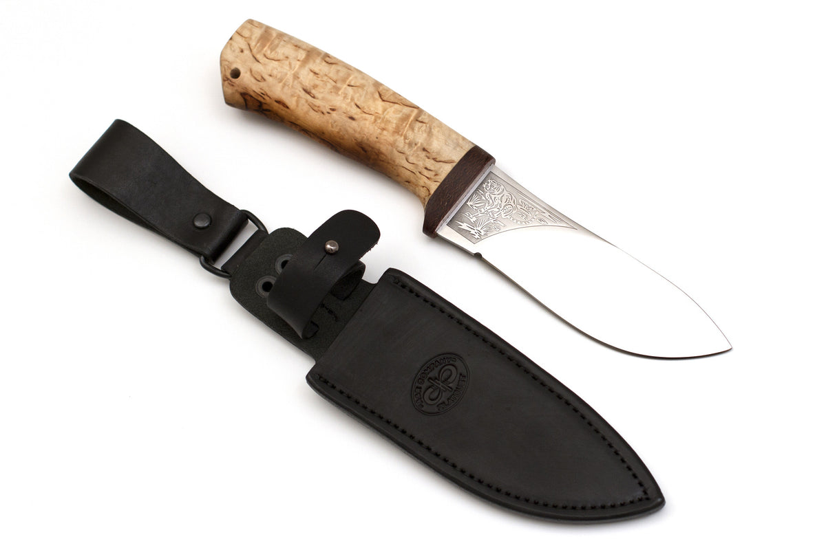 A&R, Gepard, Hunting Skinner, Fixed, 95X18 Stainless, Karelian Birch