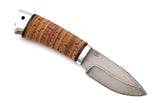 A&R, Ded Mazay, Hunting, Fixed, Zladinox ZDI1016 Stainless Damascuss, Birch Bark