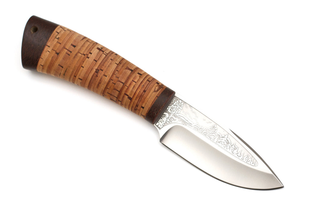 A&R, Ded Mazay, Hunting Skinner, Fixed, 95X18 Stainless, Birch Bark