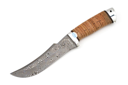 A&R, Dubrava, Hunting, Fixed, ZDI 0803 Polished Damascus, Birch Bark