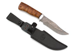 A&R, White Fang, Hunting, Fixed, ZD 0803 Damascuss, Karelian Birch
