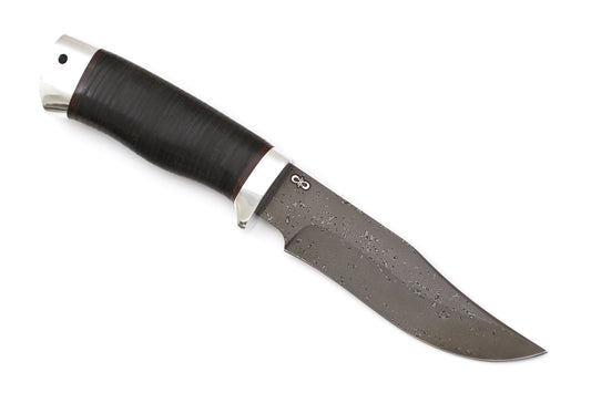 A&R, White Fang, Hunting, Fixed, ZD 0803 Damascuss, Leather