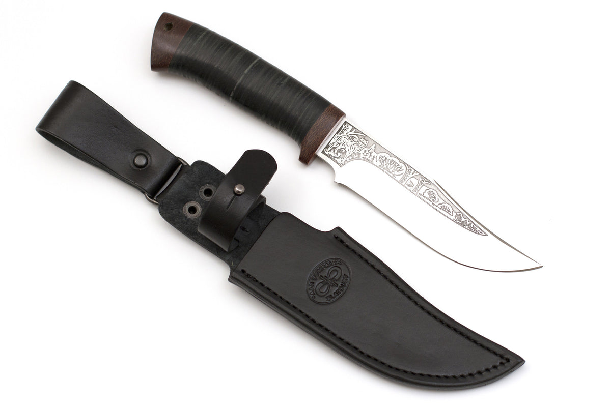 A&R, White Fang, Hunting, Fixed, 95X18 Stainless, Leather
