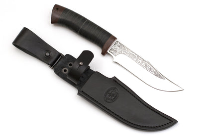 A&R, White Fang, Hunting, Fixed, 95X18 Stainless, Leather