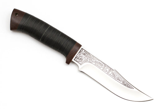 A&R, White Fang, Hunting, Fixed, 95X18 Stainless, Leather