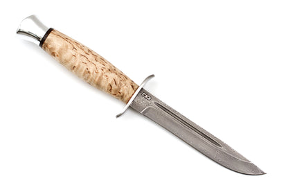 A&R, Finka 2, Tactical, Fixed, Zladinox ZDI1016 Stainless Damascuss, Karelian Birch