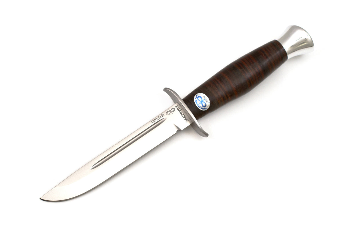 A&R, Finka 2, Tactical, Fixed, 100X13M Stainless, Leather