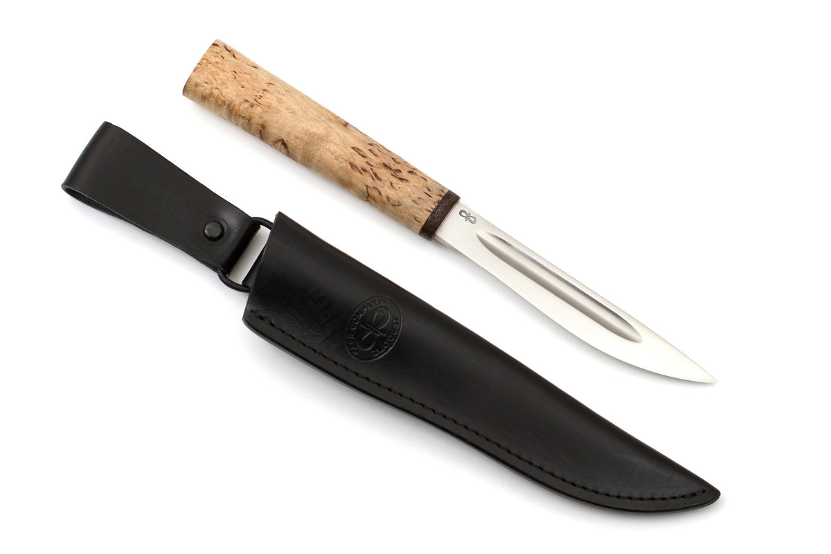 A&R, Tundra, Hunting, Fixed, 95X18 Stainless, Karelian Birch