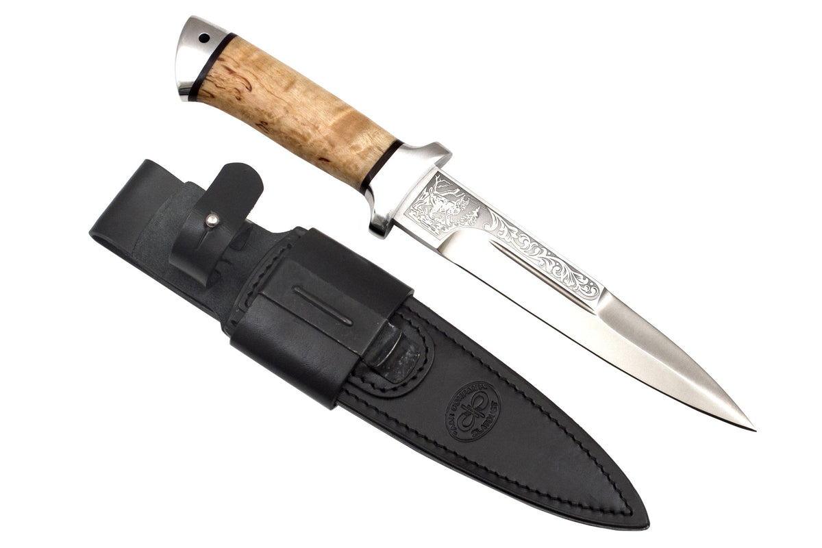 A&R, Rys, Hunting, Fixed, 95x18, Karel Birch Handle
