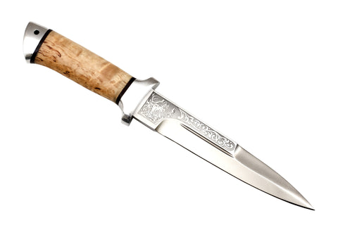 A&R, Rys, Hunting, Fixed, 95x18, Karel Birch Handle