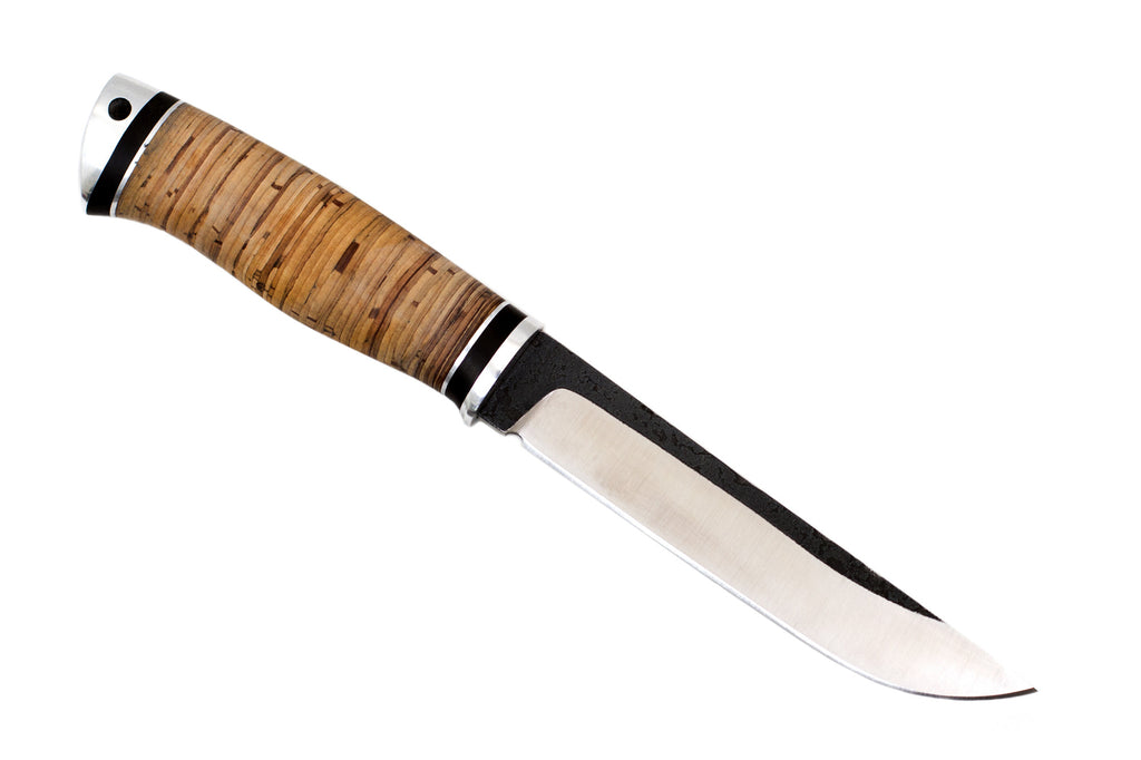 Hunting Knife Aldan (X12MF, Birch bark, Duralumin)
