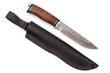 Medved, Karma, Hunting and Camping knife, Fixed, Stone Damascus blade, Walnut handle