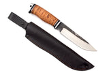 Medved, Karma, Hunting and Camping knife, Fixed, Stainless 95X18 blade, Birch Bark and Aluminum handle