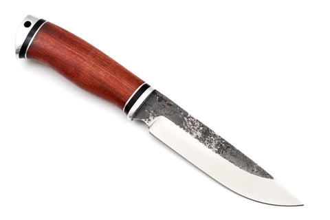 Medved, Karma, Hunting and Camping knife, Fixed, Stainless 95X18 blade, Bubinga and Aluminum handle