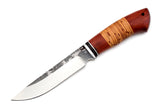 Medved, Karma, Hunting and Camping knife, Fixed, Stainless 95X18 blade, Bubinga and Birch Bark Combo handle
