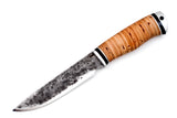 Medved, Karma, Hunting and Camping knife, Fixed, Carbon 9XC blade, Birch Bark handle