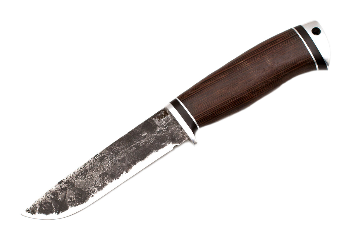 Medved, Hana, Mid size Hunting, Fixed, Hammerforged 9XC Blade, Wenge Handle, Aluminum Pommel