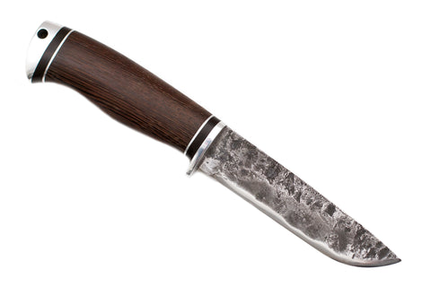 Medved, Hana, Mid size Hunting, Fixed, Hammerforged 9XC Blade, Wenge Handle, Aluminum Pommel