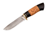 Medved, Hana, Mid size Hunting, Fixed, Diamond Cutting XB-5 Blade, Hornbeam and Birch Bark Combo Handle