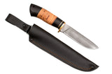 Medved, Hana, Mid size Hunting, Fixed, Diamond Cutting XB-5 Blade, Hornbeam and Birch Bark Combo Handle
