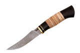 Medved, Forel (Trout), Fishing knife, Fixed, Damascus Blade, Hornbeam and Birch Bark