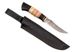 Medved, Forel (Trout), Fishing knife, Fixed, Damascus Blade, Hornbeam and Birch Bark