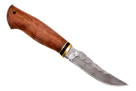 Medved, Forel (Trout), Fishing knife, Fixed, Stone Damascus Blade, Bubinga handle