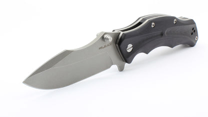 Mr. Blade Folding knife HT-1 - D2 Stonewash Steel - G10 BLACK Handle - Heavy Duty Tactical EDC