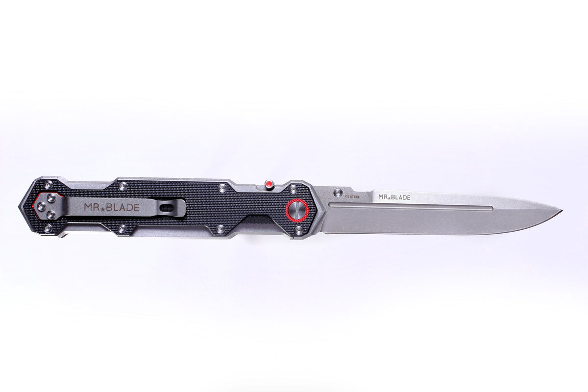 Mr. Blade Folding knife FERAT - D2 Stonewash Steel - G10 BLACK Handle - Urban Tactical Design