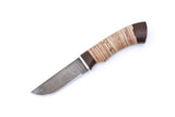 Russian Bulat, Ladnyi, Hunting, Fixed, Damascus, Birch Bark