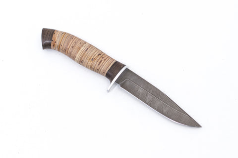 Russian Bulat, Vyzov, Hunting, Fixed, Damascus, Birch Bark