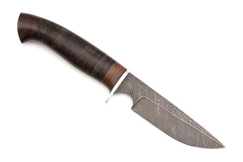 Hunting Knife Torok, Damascus, Leather