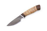 Russian Bulat, Laska, Hunting, Fixed, Damascus, Birch Bark